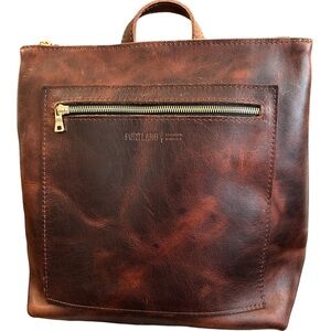 Portland Leather Tote Backpack in LAVA!